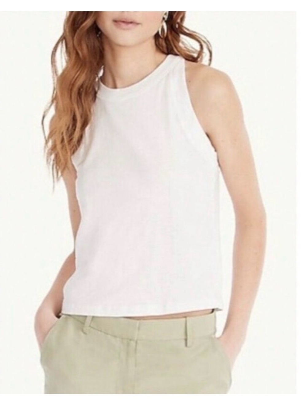 J.Crew organic white slub tank top, sz small
